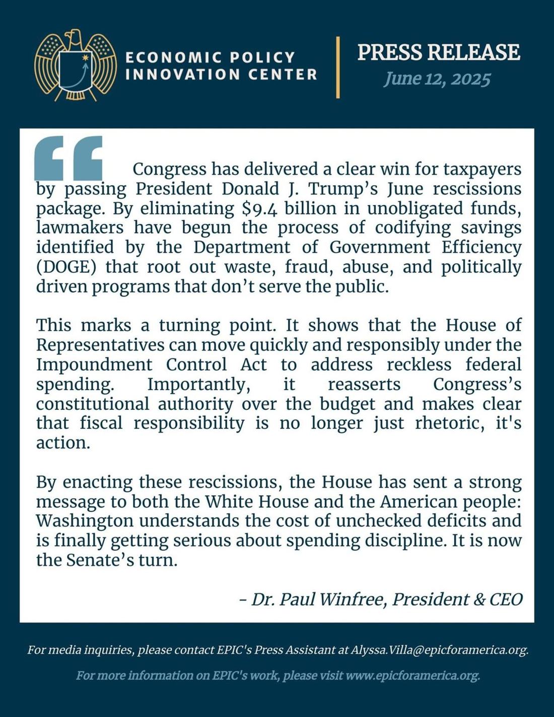 EPIC Response To House Vote On Rescissions (1)