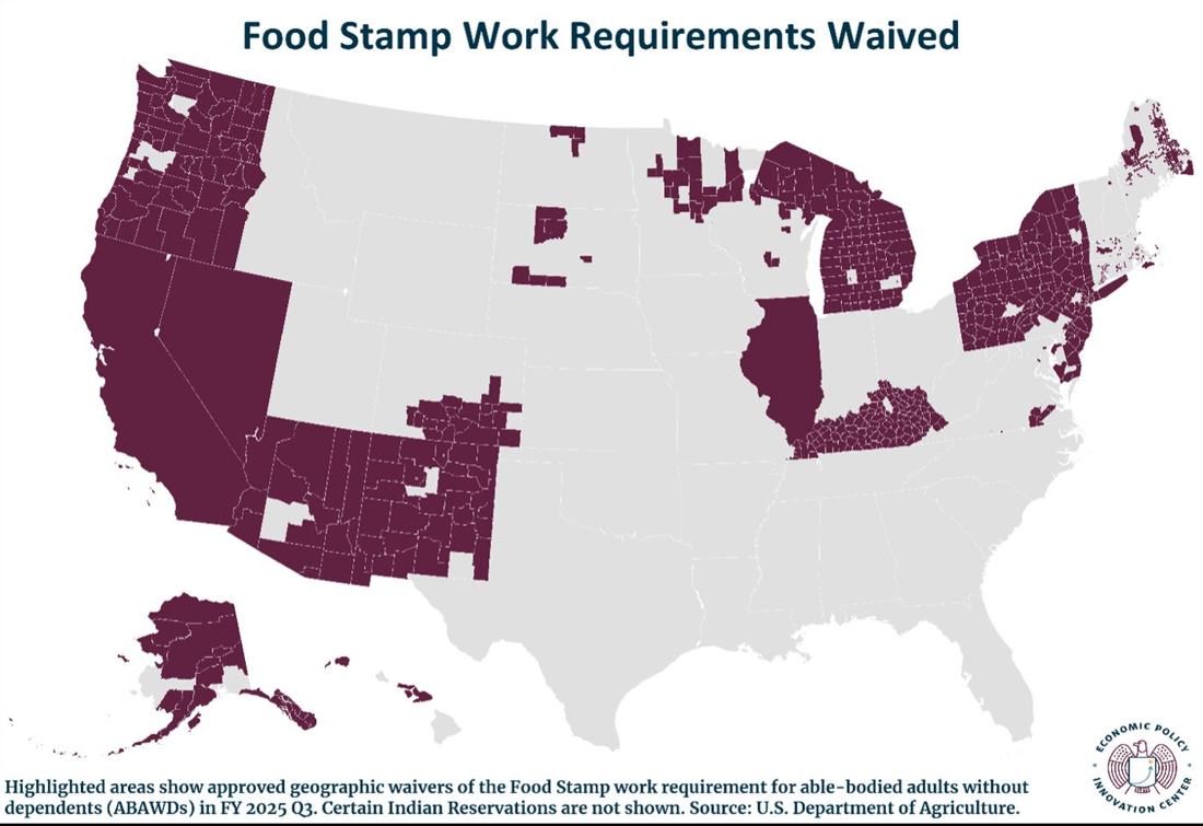 Food Stamp Work Requirements Waived Graph