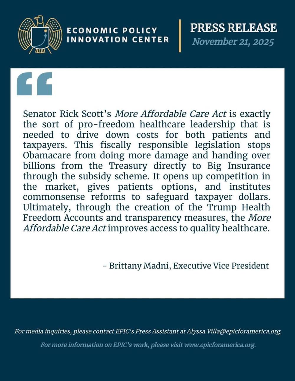 EPICs Response To Sen. Scotts Bill To Fix Obamacare (1)