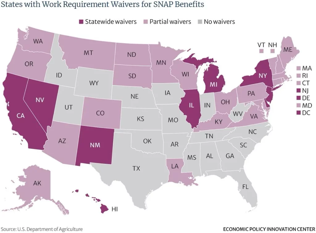 States With Work Requirement Waivers For Snap Benefits