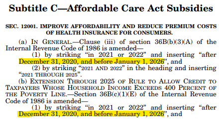 Biden COVID Credit IRA Expiration 10.29.2025